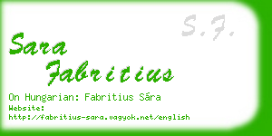 sara fabritius business card
