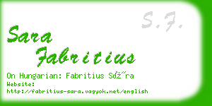 sara fabritius business card